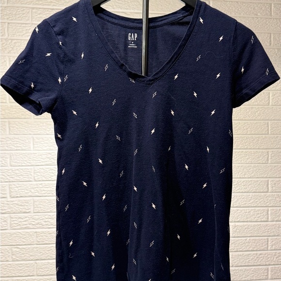 GAP Blue Fitted Crew Neck Short Sleeve Tee - Picture 1 of 3